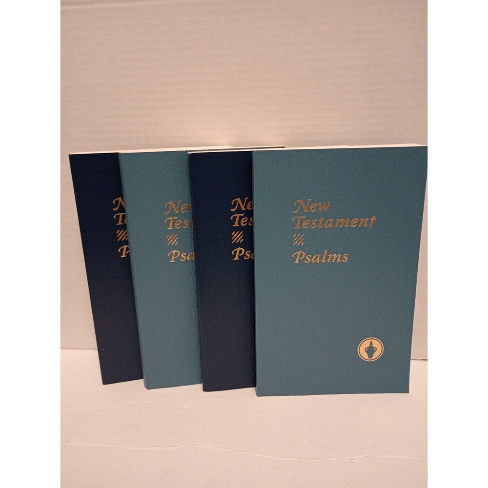 NEW TESTAMENT WITH PSALMS Lot Of 4 The Gideons Blue 2013 Softcover Scriptures